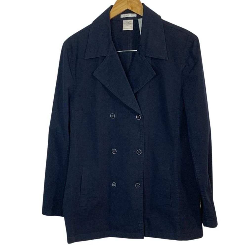 EMMA JAMES Navy Double Breasted Pea Coat